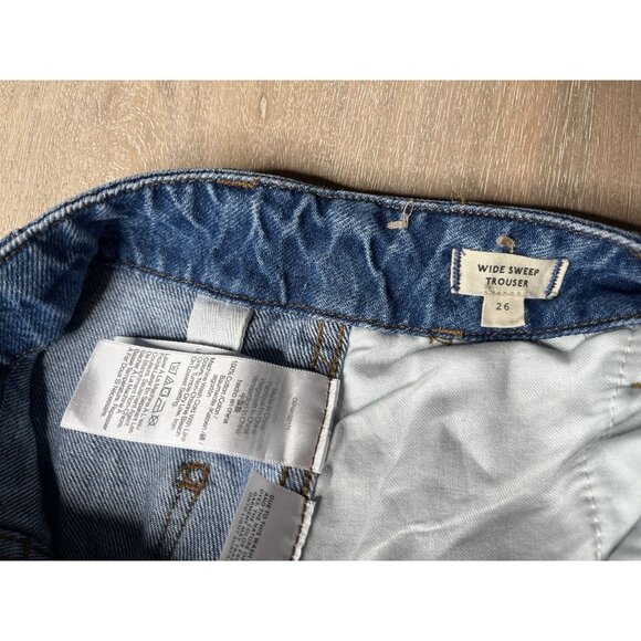 Madewell Wide Sweep Denim Trousers in Java Medium Wash Size 26 - Picture 7 of 11